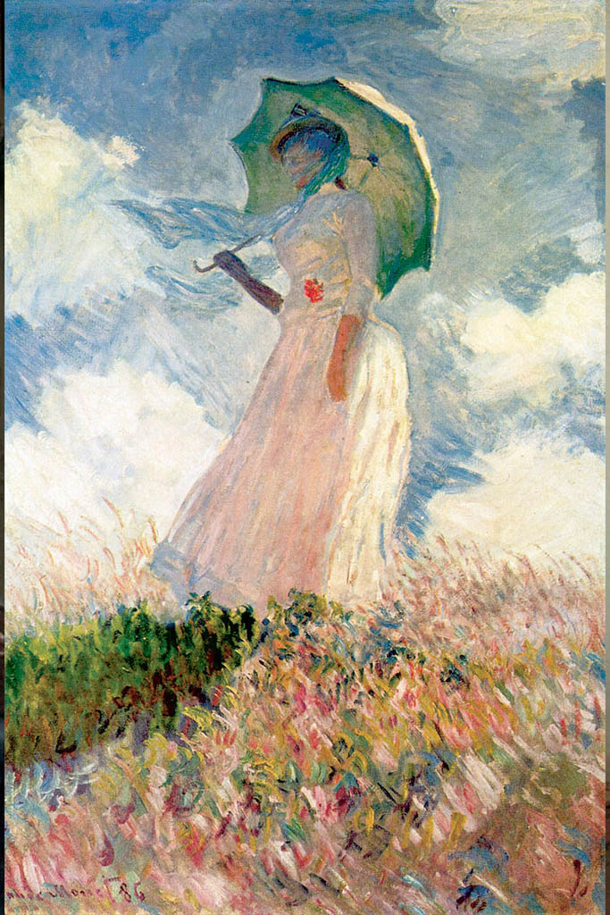 Amamosviajar Claude Monet Study of a Figure Outdoors Woman with a Parasol facing left